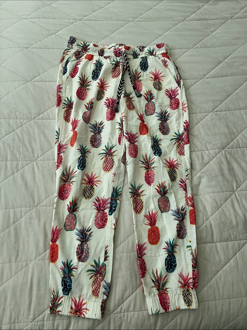 J. Crew Seaside Pant Ratti Pineapple Print size 6 joggers tropical